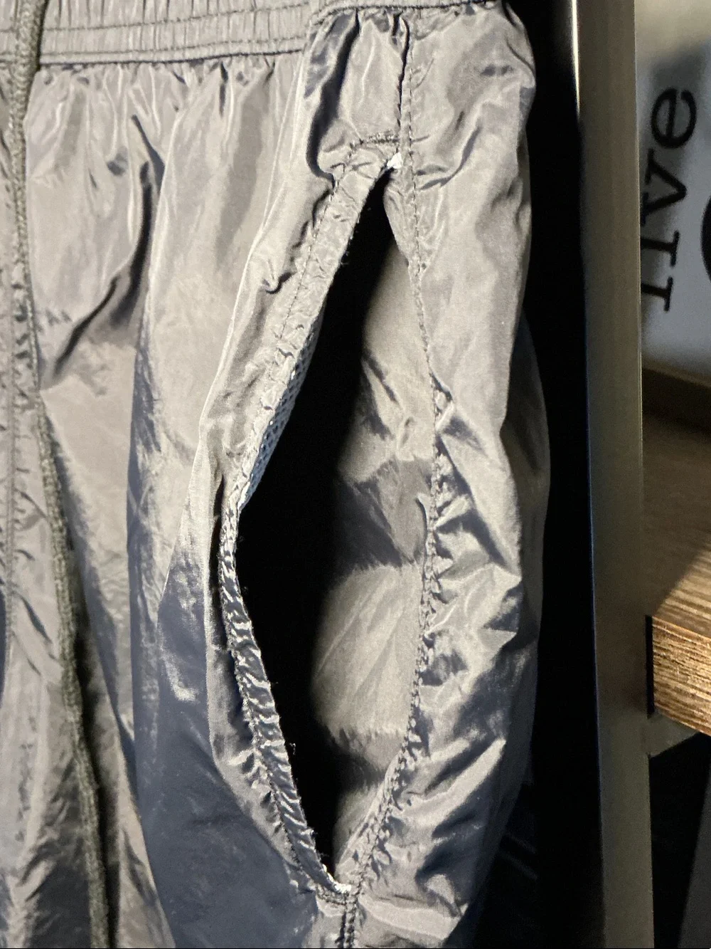 Moncler Black Men's Swim Trunks with Drawstring Waist Size L